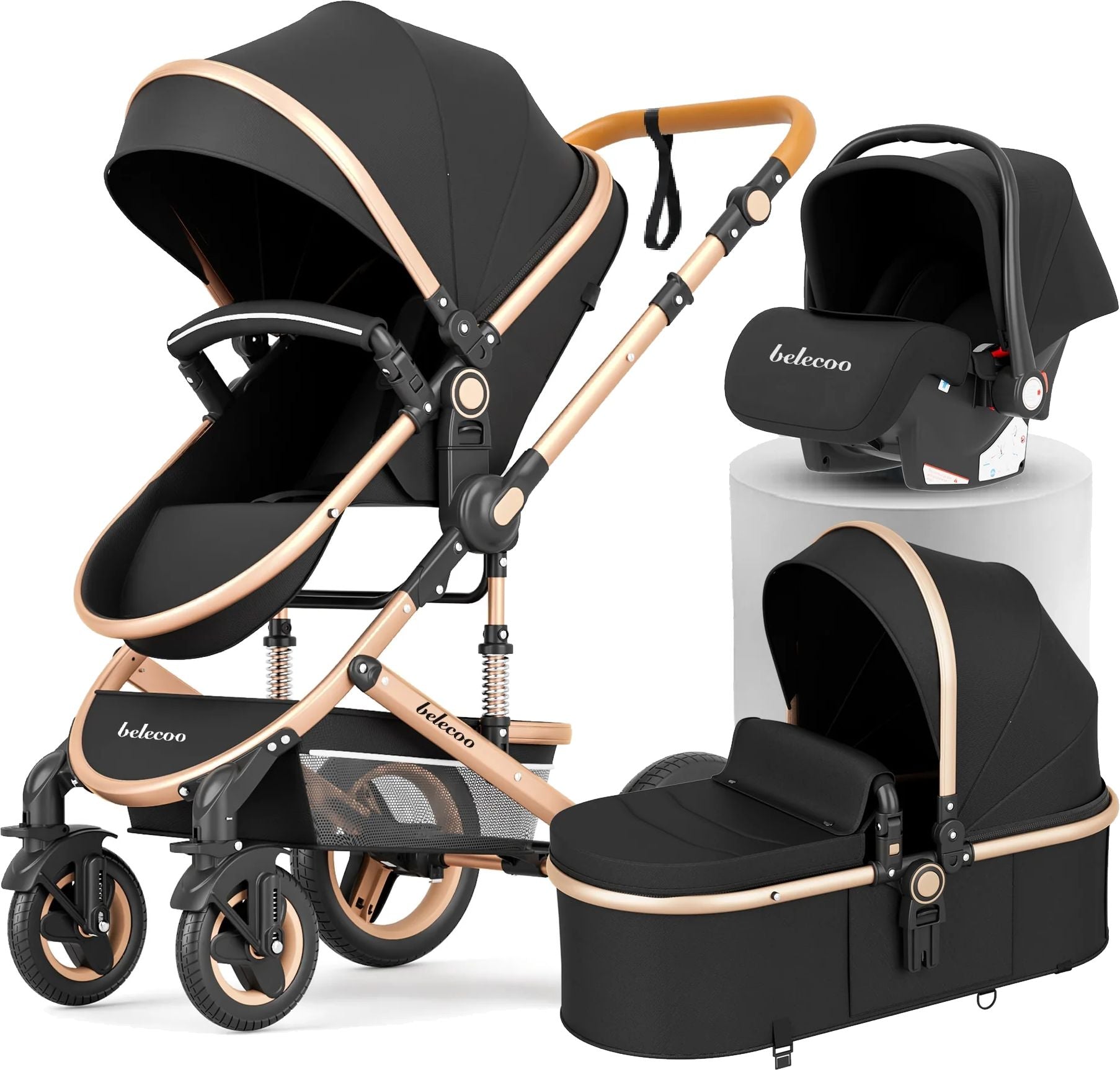 belecoo stroller with car seat Belecoo 530W 3 in 1 Travel System – belecooza