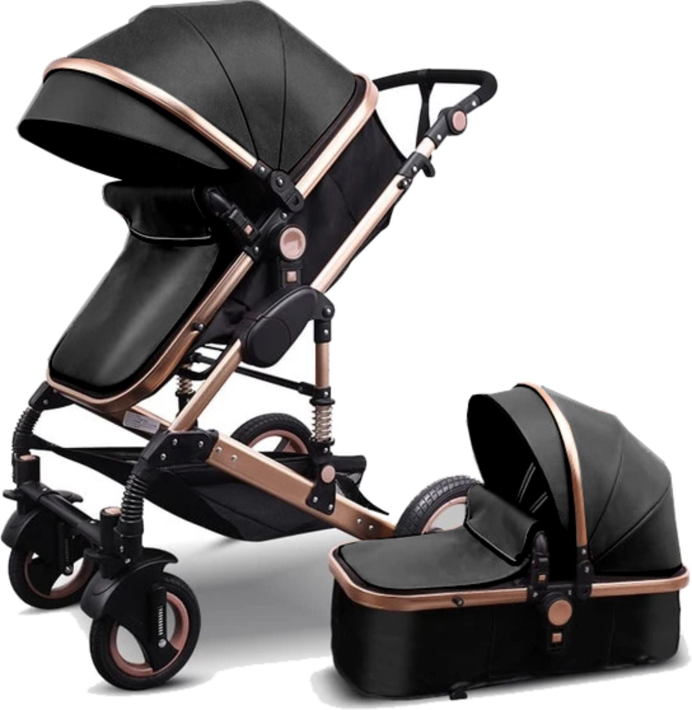 Belecoo Q3 PU Leather in Stroller Bassinet Black – belecooza